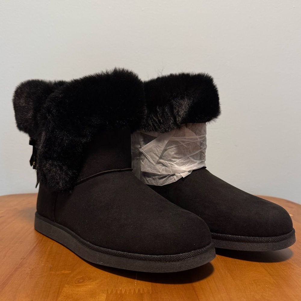 Juicy Couture Black Faux Fur Winter Boots